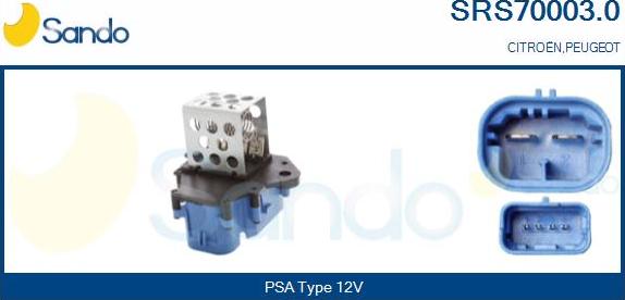 Sando SRS70003.0 - Додатковий резистор, електромотор - вентилятор радіатора autozip.com.ua