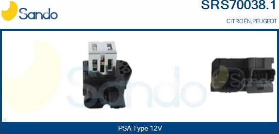Sando SRS70038.1 - Додатковий резистор, електромотор - вентилятор радіатора autozip.com.ua