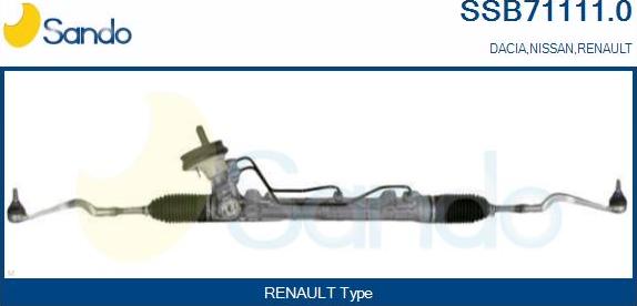 Sando SSB71111.0 - Рульовий механізм, рейка autozip.com.ua