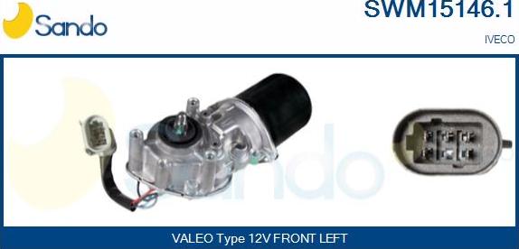 Sando SWM15146.1 - Двигун склоочисника autozip.com.ua