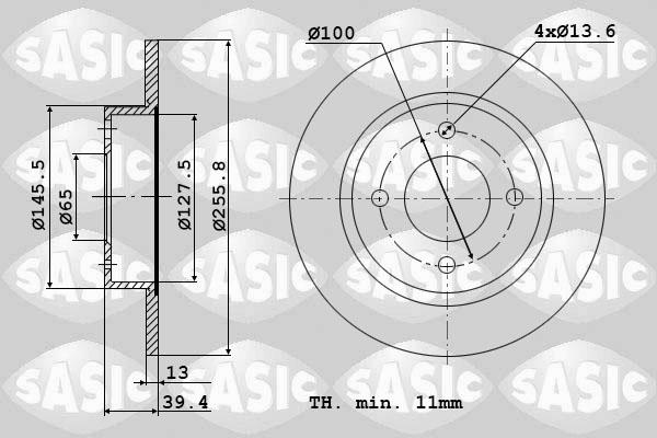 Sasic 9004447J - Гальмівний диск autozip.com.ua