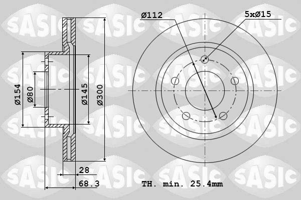 Sasic 9004415J - Гальмівний диск autozip.com.ua