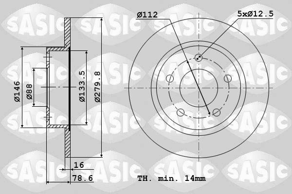 Sasic 9004416J - Гальмівний диск autozip.com.ua