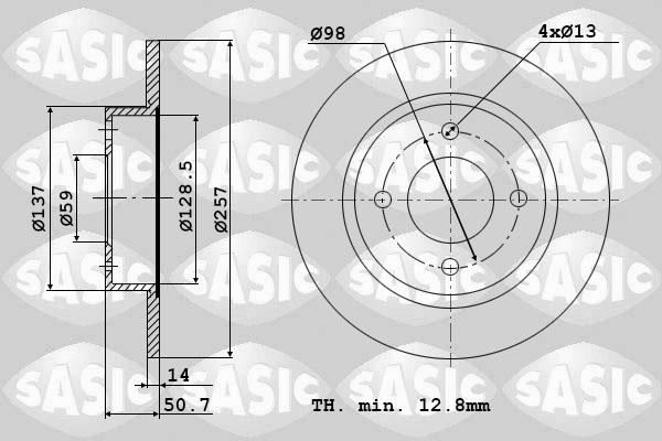 Sasic 9004439J - Гальмівний диск autozip.com.ua