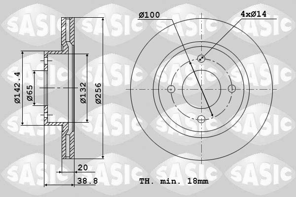 Sasic 9004432J - Гальмівний диск autozip.com.ua