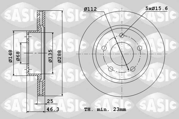 Sasic 9004507J - Гальмівний диск autozip.com.ua