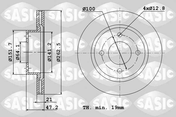 Sasic 9004533J - Гальмівний диск autozip.com.ua