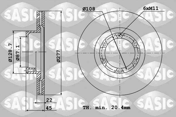Sasic 9004849J - Гальмівний диск autozip.com.ua