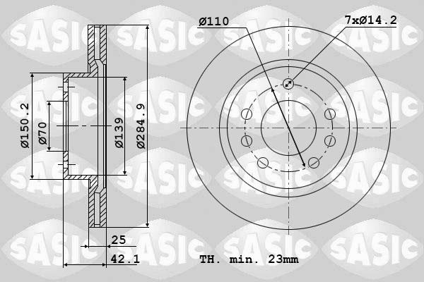 Sasic 9004888J - Гальмівний диск autozip.com.ua