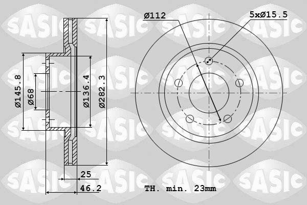 Sasic 9004883J - Гальмівний диск autozip.com.ua