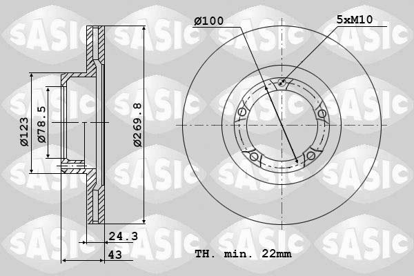 Sasic 9004821J - Гальмівний диск autozip.com.ua