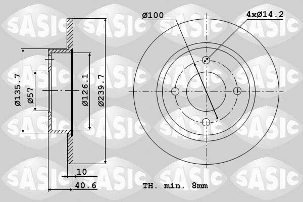 Sasic 9004872J - Гальмівний диск autozip.com.ua