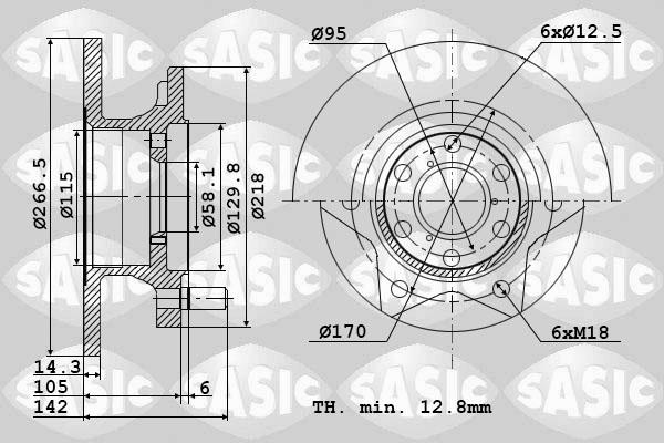 Sasic 9004293J - Гальмівний диск autozip.com.ua