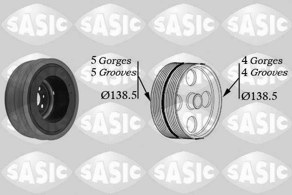 Sasic 9001804 - Ремінний шків, колінчастий вал autozip.com.ua