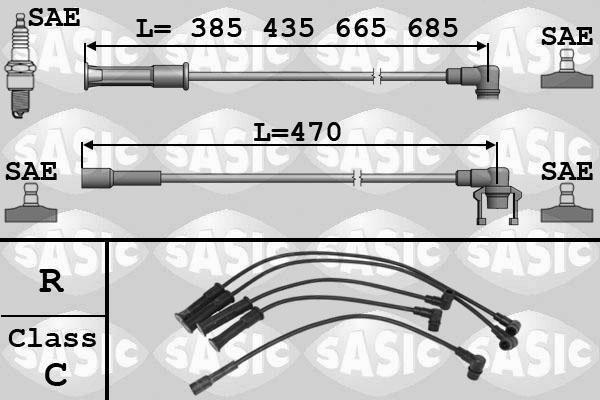 Sasic 9284007 - Комплект проводів запалювання autozip.com.ua