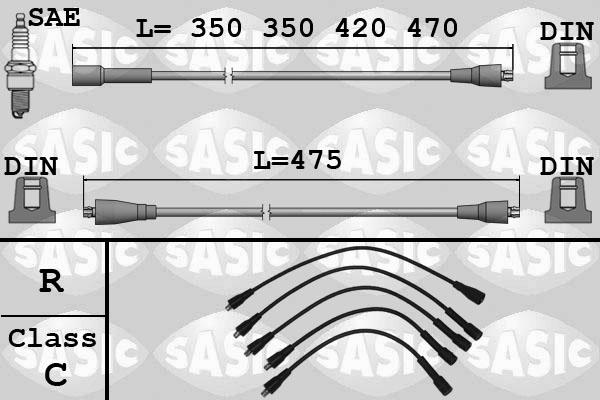 Sasic 9284016 - Комплект проводів запалювання autozip.com.ua