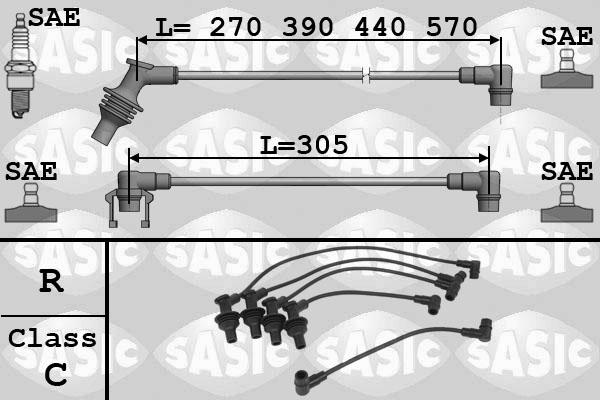Sasic 9284010 - Комплект проводів запалювання autozip.com.ua