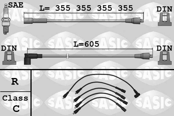 Sasic 9284017 - Комплект проводів запалювання autozip.com.ua