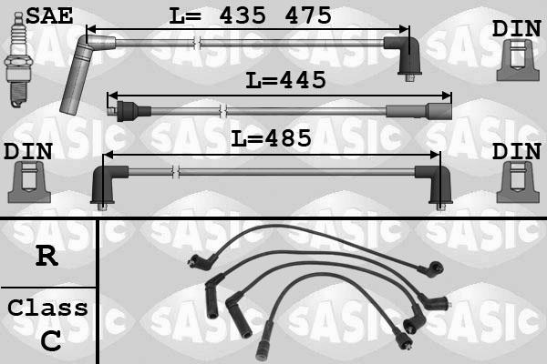 Sasic 9286063 - Комплект проводів запалювання autozip.com.ua