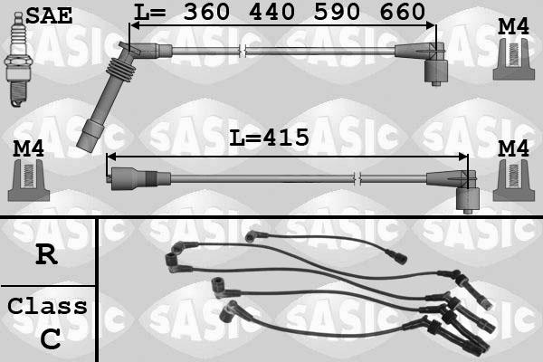 Sasic 9286080 - Комплект проводів запалювання autozip.com.ua