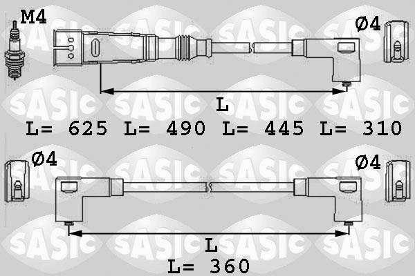 Sasic 9286034 - Комплект проводів запалювання autozip.com.ua