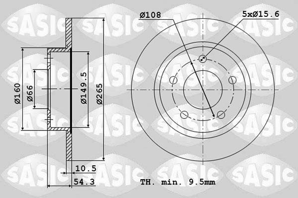 Sasic 4004297J - Гальмівний диск autozip.com.ua