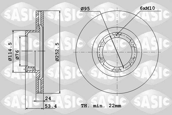 Sasic 4004249J - Гальмівний диск autozip.com.ua