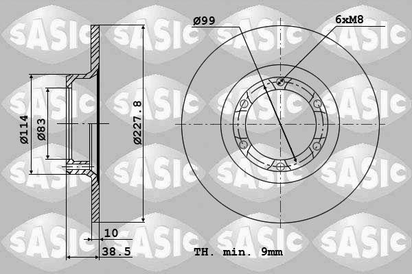 Sasic 4004240J - Гальмівний диск autozip.com.ua