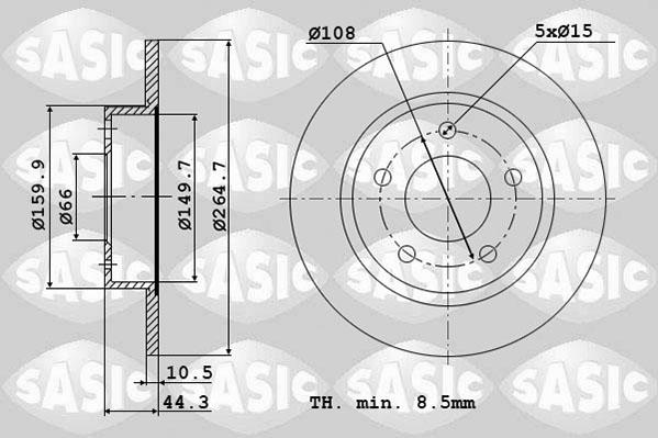 Sasic 4004280J - Гальмівний диск autozip.com.ua