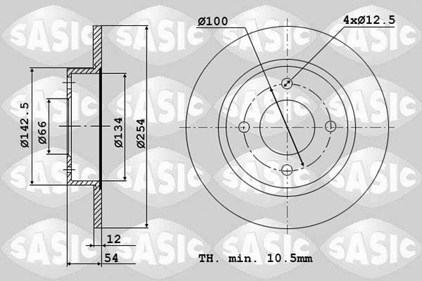 Sasic 4004276J - Гальмівний диск autozip.com.ua
