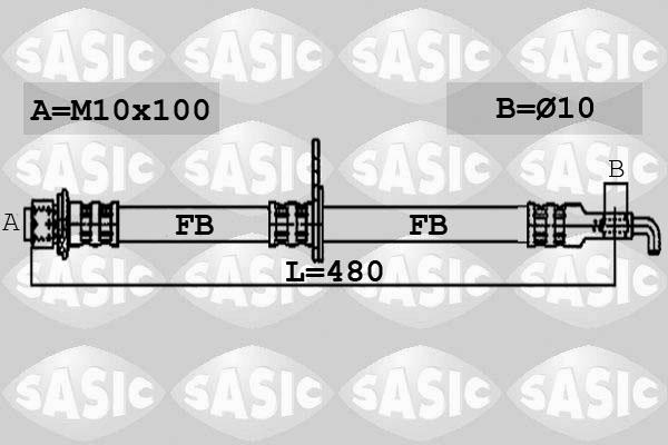 Sasic 6606090 - Гальмівний шланг autozip.com.ua