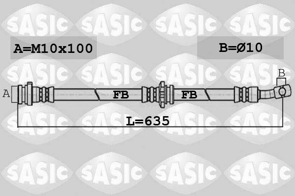 Sasic 6606153 - Гальмівний шланг autozip.com.ua