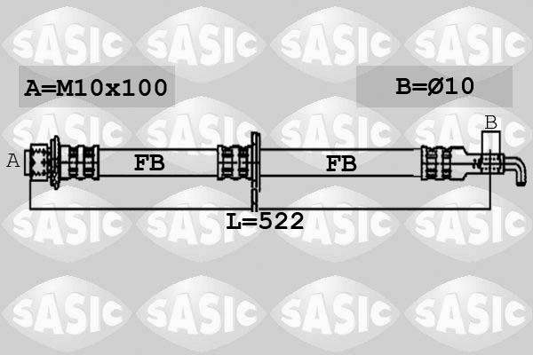 Sasic 6600036 - Гальмівний шланг autozip.com.ua