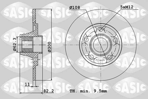 Sasic 6104009 - Гальмівний диск autozip.com.ua