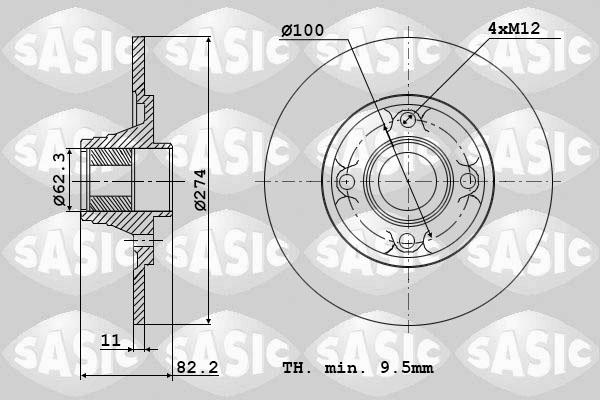 Sasic 6104013 - Гальмівний диск autozip.com.ua