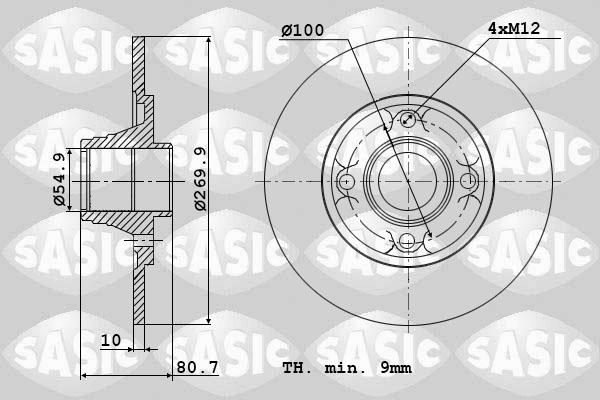 Sasic 6104012 - Гальмівний диск autozip.com.ua