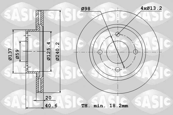 Sasic 6106001 - Гальмівний диск autozip.com.ua