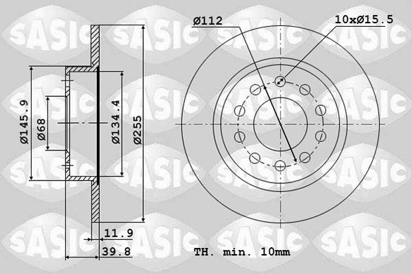 Sasic 6106039 - Гальмівний диск autozip.com.ua