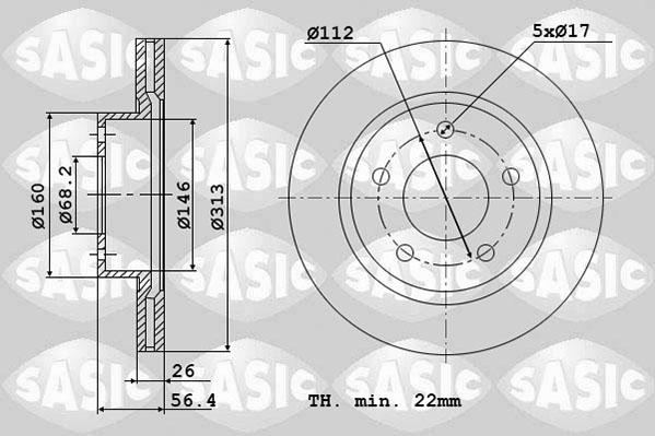 Sasic 6106032 - Гальмівний диск autozip.com.ua