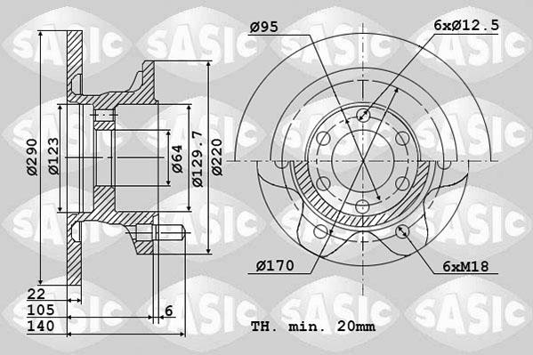 Sasic 6106072 - Гальмівний диск autozip.com.ua