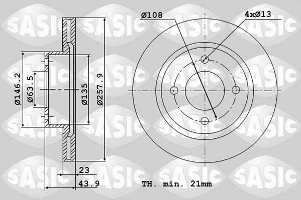 Sasic 6106150 - Гальмівний диск autozip.com.ua