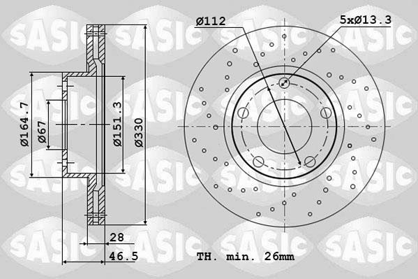 Sasic 6106105 - Гальмівний диск autozip.com.ua