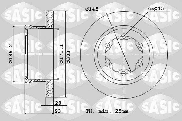 Sasic 6106103 - Гальмівний диск autozip.com.ua