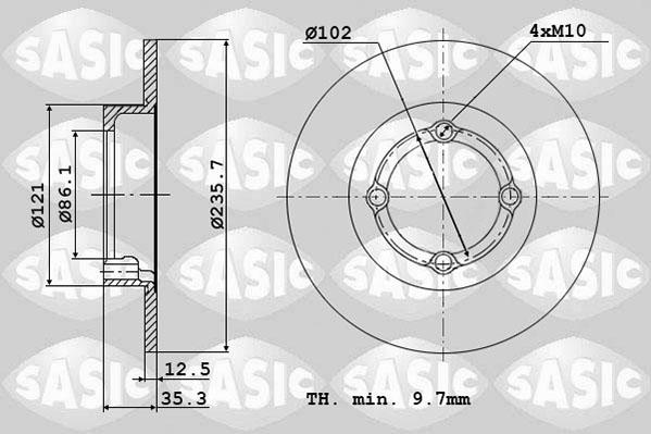 Sasic 6106111 - Гальмівний диск autozip.com.ua