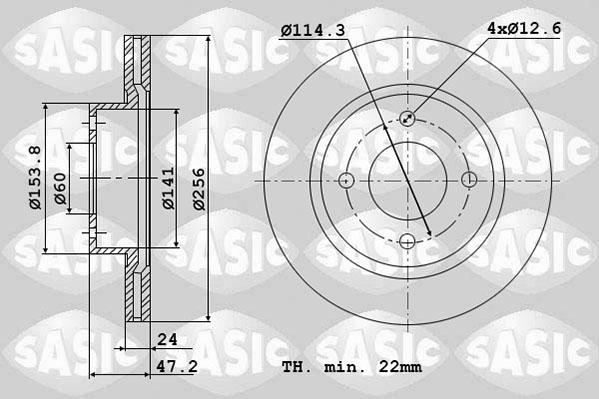 Sasic 6106112 - Гальмівний диск autozip.com.ua