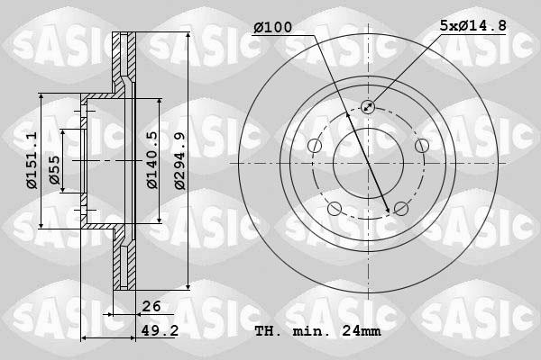 Sasic 6106124 - Гальмівний диск autozip.com.ua