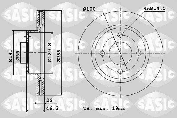 Sasic 6106125 - Гальмівний диск autozip.com.ua