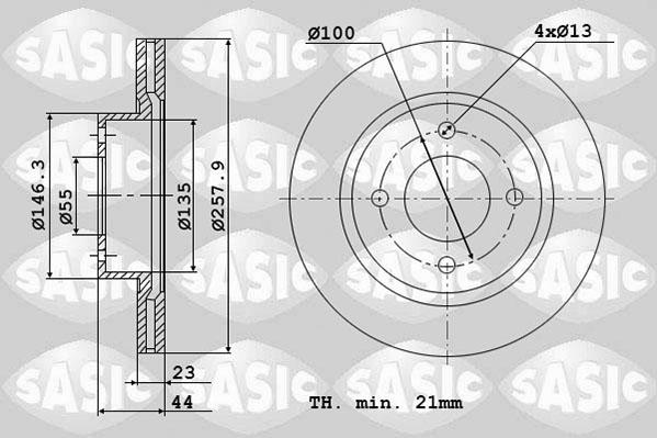 Sasic 6106351 - Гальмівний диск autozip.com.ua