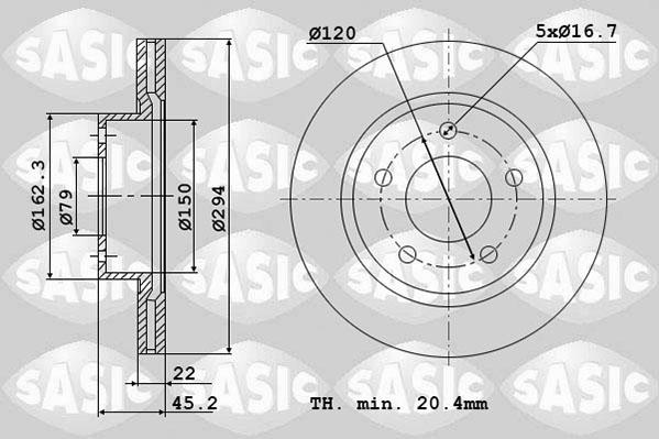 Sasic 6106310 - Гальмівний диск autozip.com.ua