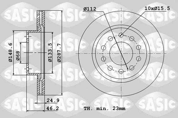 Sasic 6106334 - Гальмівний диск autozip.com.ua